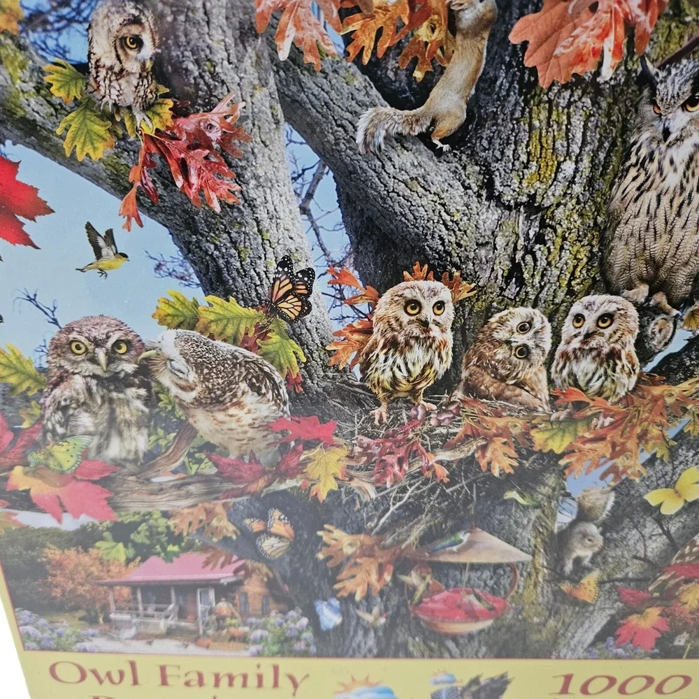 Owl Family Reunion Jigsaw Puzzle 1000 Piece Art By Lori Schory Fall Scene New
